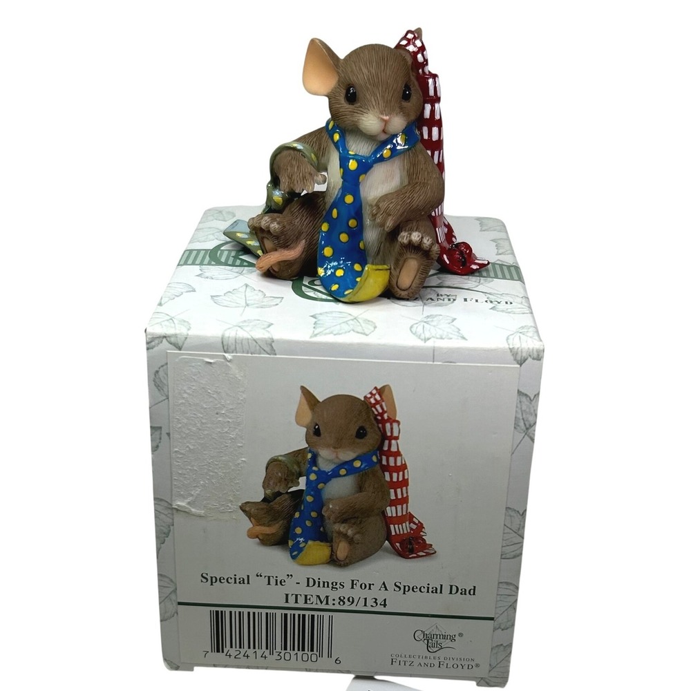 Fitz and Floyd Charming Tails Special Tie-Dings For A Special Dad‎ Mouse 89/134